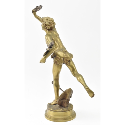 102 - Adrian Etienne Gaudez (French, 1845-1902) - Vainqueur - A  believed late 19th century cast bronze sc... 