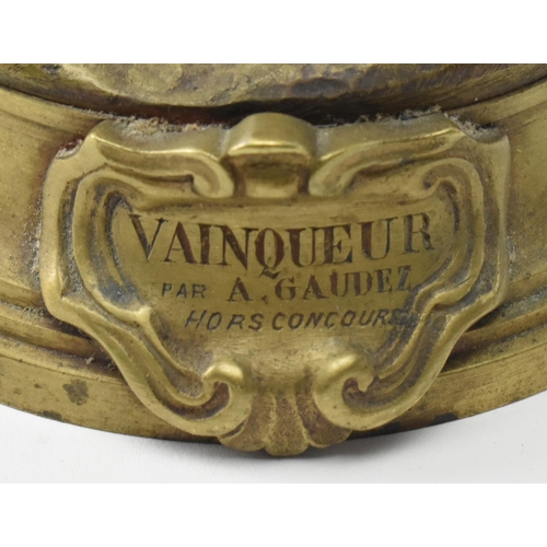 102 - Adrian Etienne Gaudez (French, 1845-1902) - Vainqueur - A  believed late 19th century cast bronze sc... 