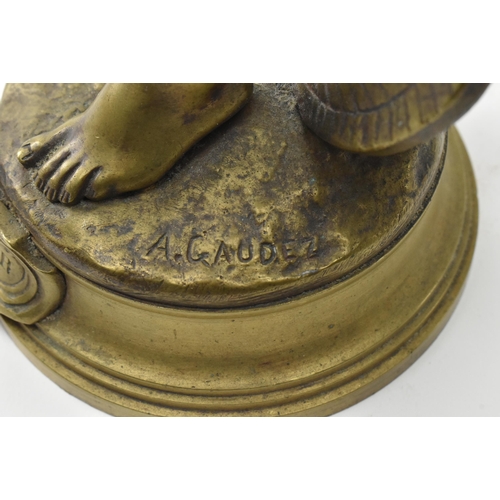 102 - Adrian Etienne Gaudez (French, 1845-1902) - Vainqueur - A  believed late 19th century cast bronze sc... 