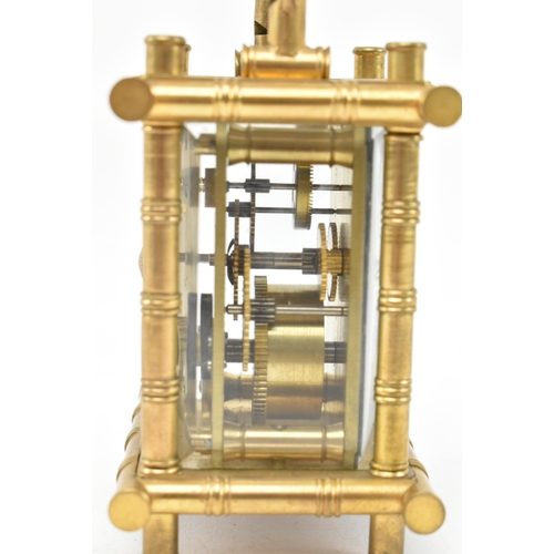 105 - Elliott & Son, London - a Victorian Aesthetic Movement 19th century brass carriage clock. The brass ... 