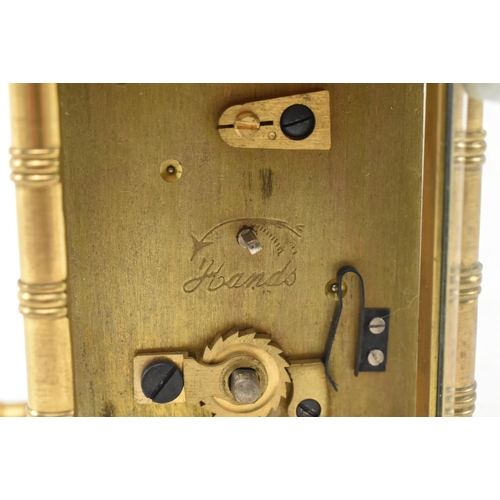 105 - Elliott & Son, London - a Victorian Aesthetic Movement 19th century brass carriage clock. The brass ... 