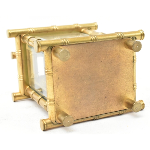 105 - Elliott & Son, London - a Victorian Aesthetic Movement 19th century brass carriage clock. The brass ... 