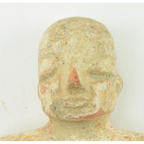 109 - A believed Indus Valley Harappa hand moulded terracotta idol figurine. Likely a fertility idol relig... 