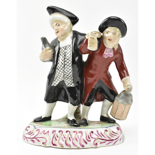 114 - A Victorian 19th century Staffordshire pottery figural group of ' The Parson and Clerk '. The figure... 