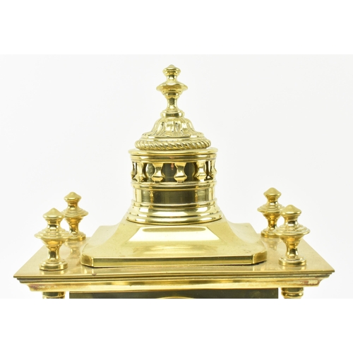 118 - Japy Freres, Paris - a French Gothic Revival 19th century brass mantel clock. The mantle clock havin... 