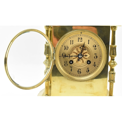 118 - Japy Freres, Paris - a French Gothic Revival 19th century brass mantel clock. The mantle clock havin... 