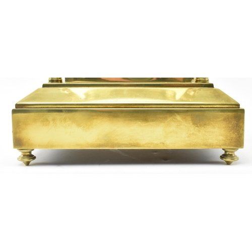 118 - Japy Freres, Paris - a French Gothic Revival 19th century brass mantel clock. The mantle clock havin... 