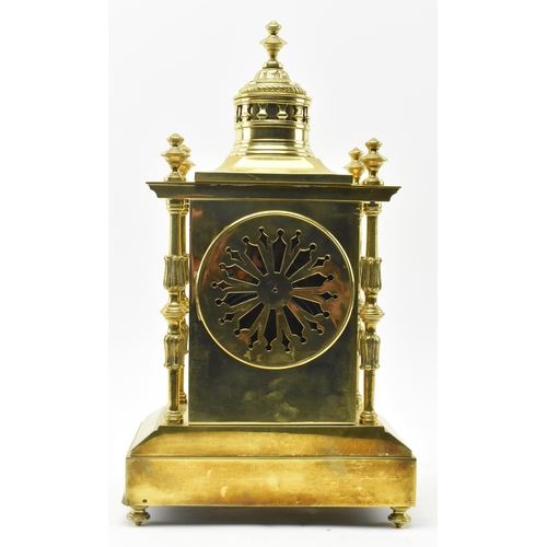 118 - Japy Freres, Paris - a French Gothic Revival 19th century brass mantel clock. The mantle clock havin... 