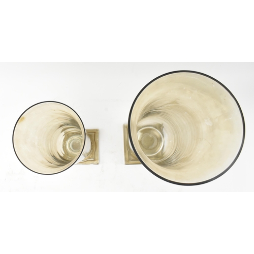 64 - A pair of early 20th century circa 1900 lustre glass confectionery shop display lidded vases / jars.... 