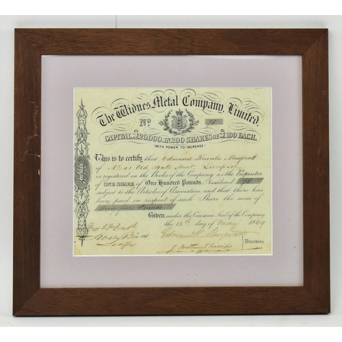 65 - A collection of three iron, steel and metal shares. The lot comprising a Stockton-on-Tees The Norton... 