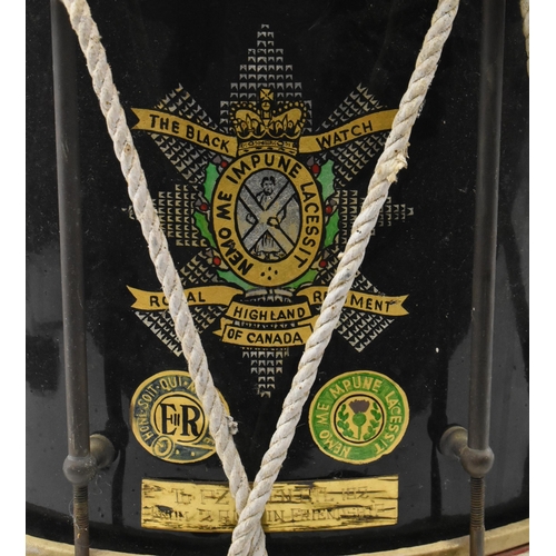 66 - A 2nd Battalion, The Black Watch (Royal Highland Regiment) of Canada, CASF regimental drum. The drum... 