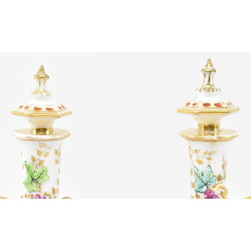 74 - A pair of large believed French continental early 20th century hand painted fine bone china scent bo... 