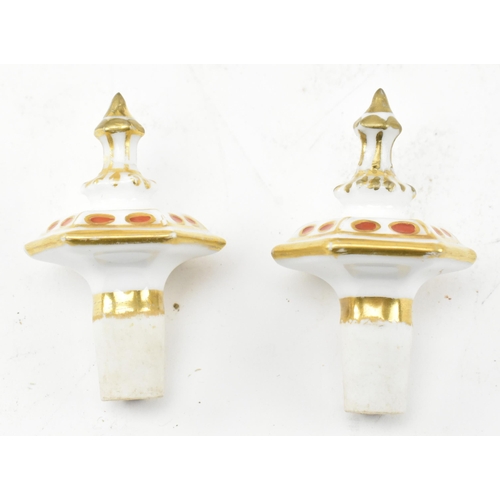 74 - A pair of large believed French continental early 20th century hand painted fine bone china scent bo... 