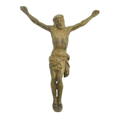 81 - A continental Slovenian late 19th century circa 1880s full bronze cast Corpus Christi crucifix. The ... 