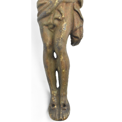 81 - A continental Slovenian late 19th century circa 1880s full bronze cast Corpus Christi crucifix. The ... 