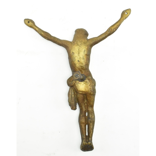 81 - A continental Slovenian late 19th century circa 1880s full bronze cast Corpus Christi crucifix. The ... 