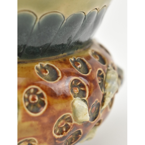 82 - Florence Barlow for Doulton Lambeth - An early 20th century circa 1900 stoneware Isobath pate-sur-pa... 