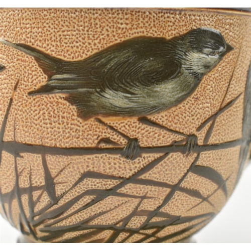 82 - Florence Barlow for Doulton Lambeth - An early 20th century circa 1900 stoneware Isobath pate-sur-pa... 