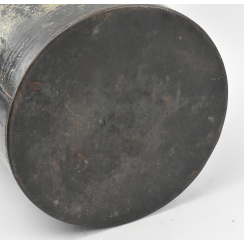 84 - A Victorian 19th century black Japanned tole painte toleware tea canister with lid  by Barnable & Co... 