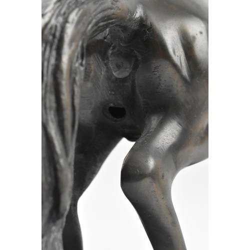 94 - A 20th century lost wax bronze sculpture figure of galloping horse. The figure depicting a horse wit... 