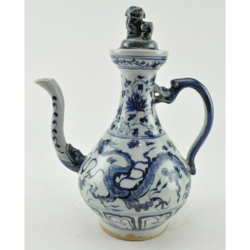 68 - A blue and white lidded 