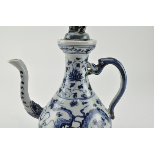 68 - A blue and white lidded 