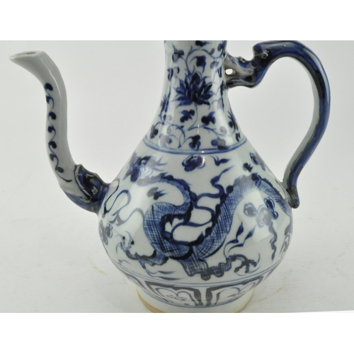 68 - A blue and white lidded 