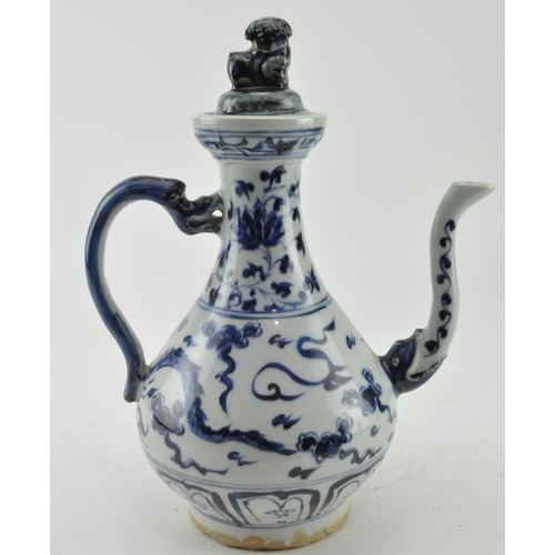 68 - A blue and white lidded 