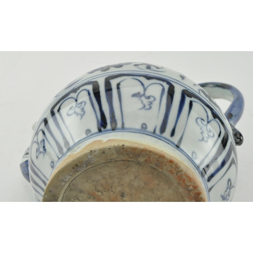 68 - A blue and white lidded 