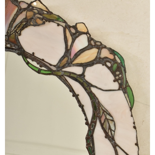 88 - John Leathwood, Hull - A large Art Nouveau style circular stained leaded glass decorative wall hangi... 