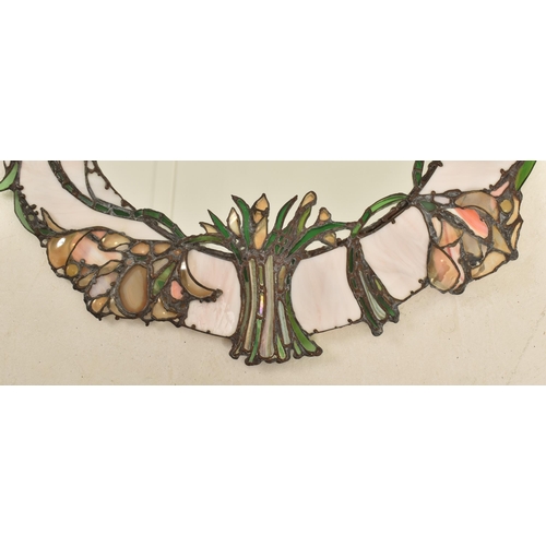88 - John Leathwood, Hull - A large Art Nouveau style circular stained leaded glass decorative wall hangi... 