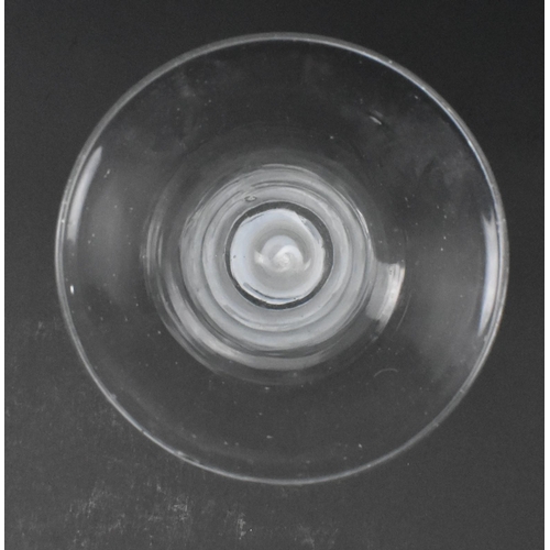 71 - A George III mid 18th century hand blown lead glass double series opaque twist stem wine glass. The ... 