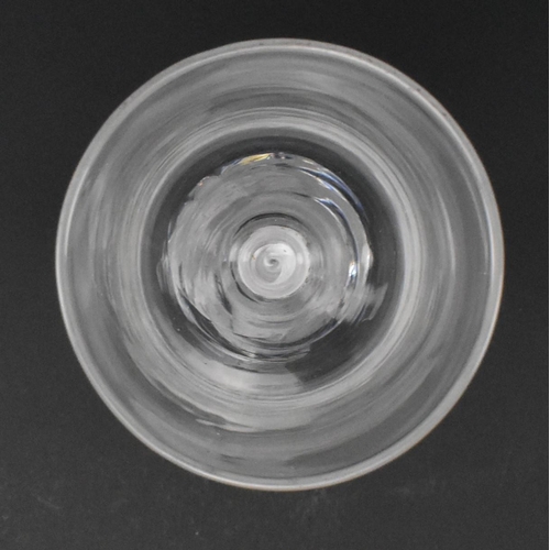 87 - A George III mid 18th century hand blown lead glass double series opaque twist stem cordial glass. T... 