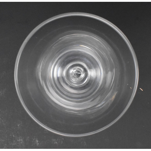 97 - A George III late 18th century hand blown lead glass double series air twist stem wine glass. The gl... 