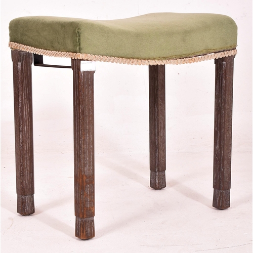 250 - A George VI early 20th century circa 1937 limed oak & velvet upholstered Coronation Maple & Co, Lond... 