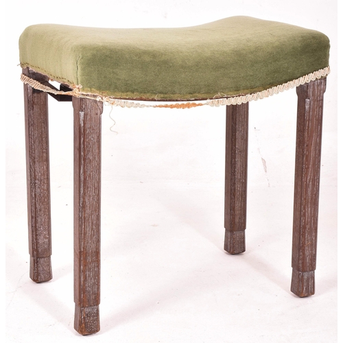 250 - A George VI early 20th century circa 1937 limed oak & velvet upholstered Coronation Maple & Co, Lond... 