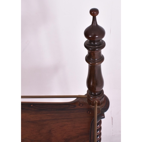 252 - A William IV early 19th century rosewood three tier whatnot etagere. The whatnot having four turned ... 