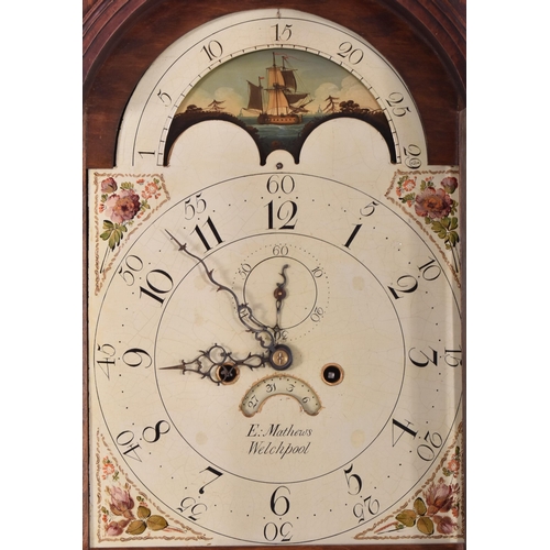 271 - E Mathews, Welchpool - A George III 18th century oak cased moon phase longcase grandfather's clock. ... 