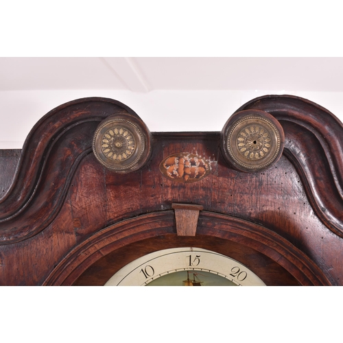 271 - E Mathews, Welchpool - A George III 18th century oak cased moon phase longcase grandfather's clock. ... 