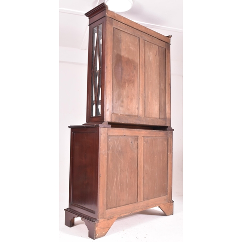 272 - A George III early 19th century mahogany & glazed library bookcase cabinet. The bookcase having an a... 