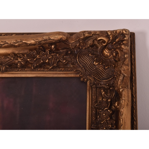 277 - A 17th century style gilt painted composite frame with print on canvas of William Scrots' portrait o... 