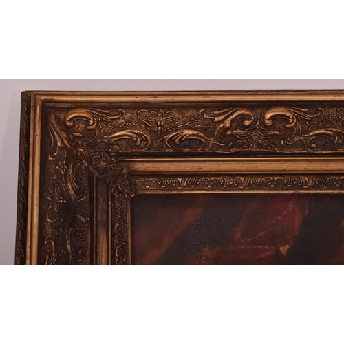 282 - A large Baroque style gilt painted on composite frame with print on canvas of Peter Paul Rubens' Por... 