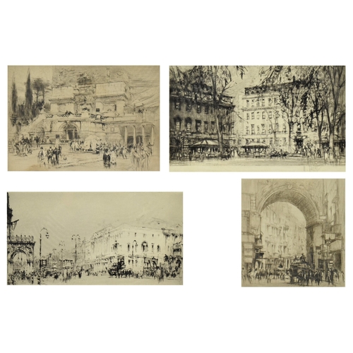 299 - William Walcot (Scottish, 1874-1943) - a set of four late 19th / early 20th century topographical dr... 