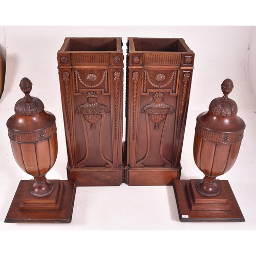 300 - Attributed to the workshop of Francis Lonygon - A large pair of Adams Revival mahogany decorative pe... 