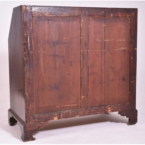 325 - A George III 18th century flame mahogany fall front writing bureau desk. The bureau having a fall fr... 