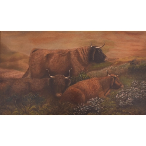 334 - A pair of early 20th century Edwardian oil on canvas paintings depicting Highland scenery. The lot c... 