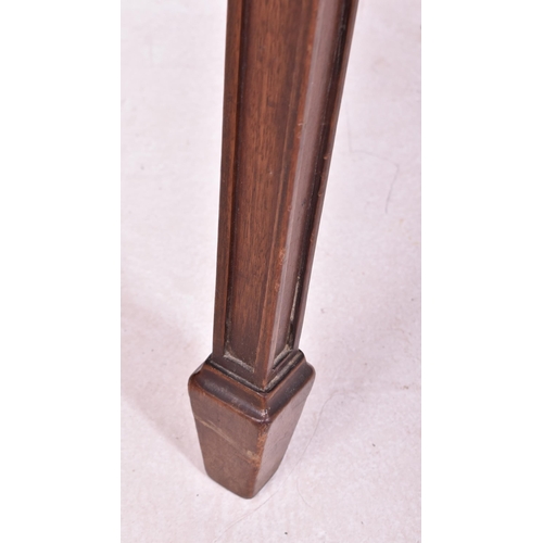 341 - An Adams Revival mahogany demi-lune console hall table. The table having a straight top with carved ... 