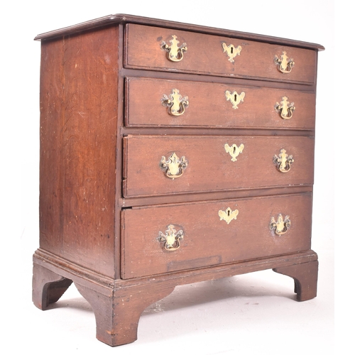 344 - A George III 18th century mahogany bachelor's chest of drawers. The chest having a flared chamfered ... 