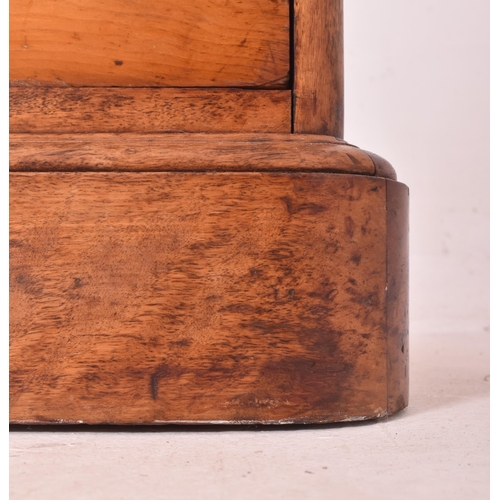 346 - A Victorian 19th century satin birch chest of drawers. The chest having a round top over two short o... 