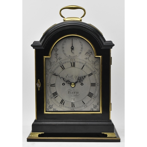 350 - William Evill & Co. - Bath - A George III 18th century ebonised wood & brass mounted eight day twin ... 